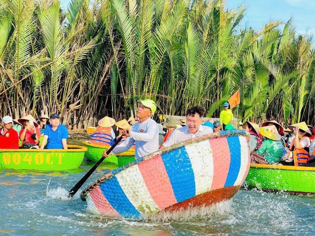 Experience basket boat rides at Cu Lao Cham - Bay Mau Coconut Forest