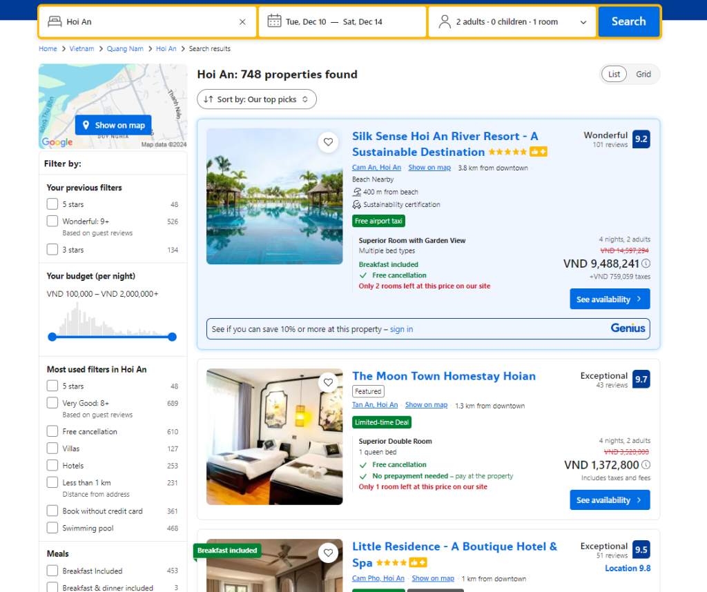 Use OTA (Online Travel Agency) Apps to find suitable hotels