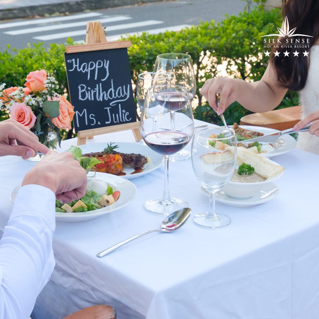 A sweet experience with your loved one at Silk Sense's outdoor dining table
