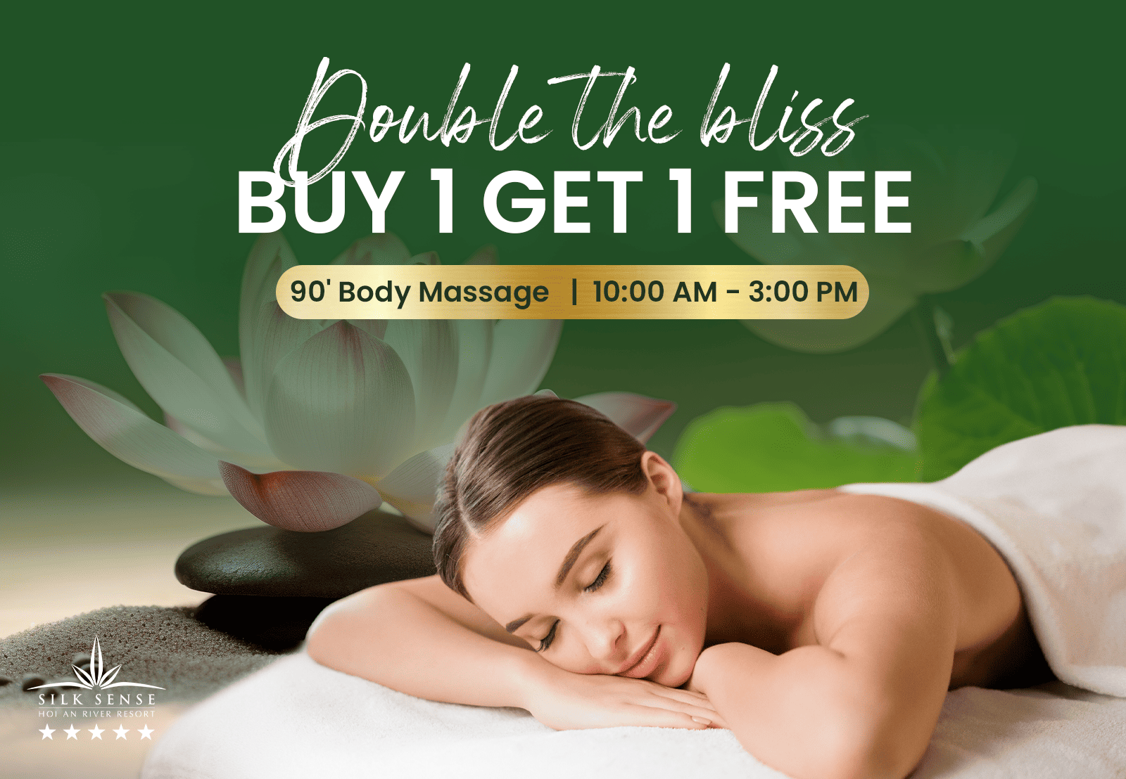 Buy 1 Get 1 Promotion Lotus Spa offers Customers a complimentary deep body Massage package