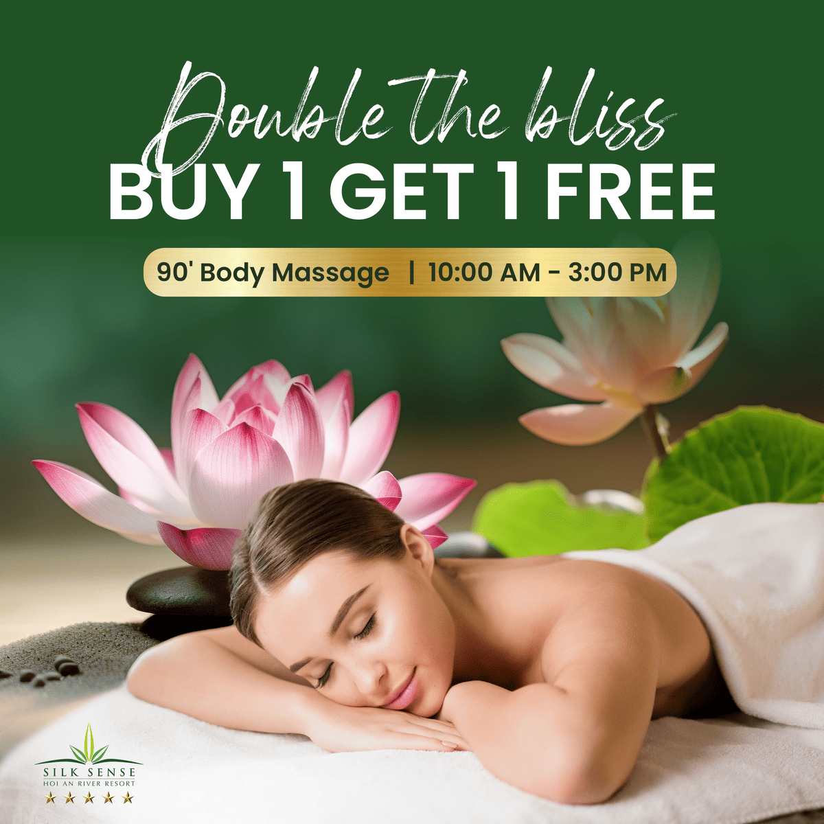 Buy 1 body massage (90’) and get an extra 90 minutes at Silk Sense