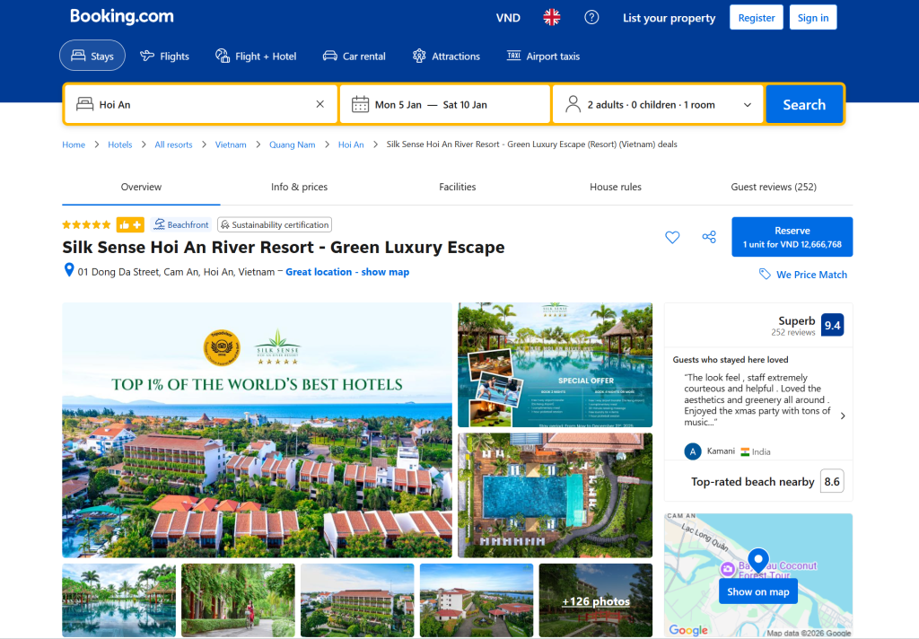 Booking Silk Sense via OTA Platforms (Booking.com)