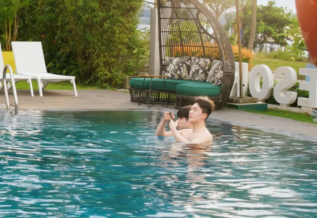 Relax by the Pool Surrounded by Lush Greenery